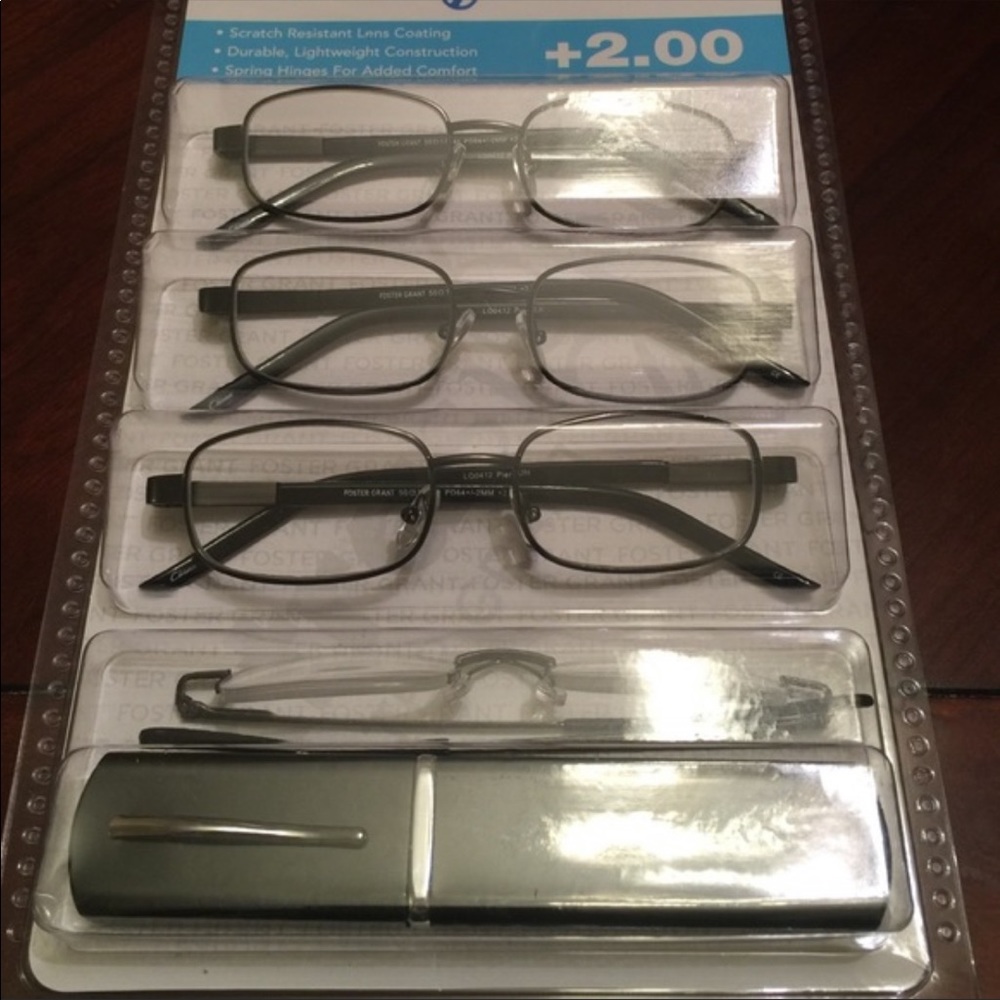 4 Pairs Magnivision Gunmetal Reding Glasses +2.00